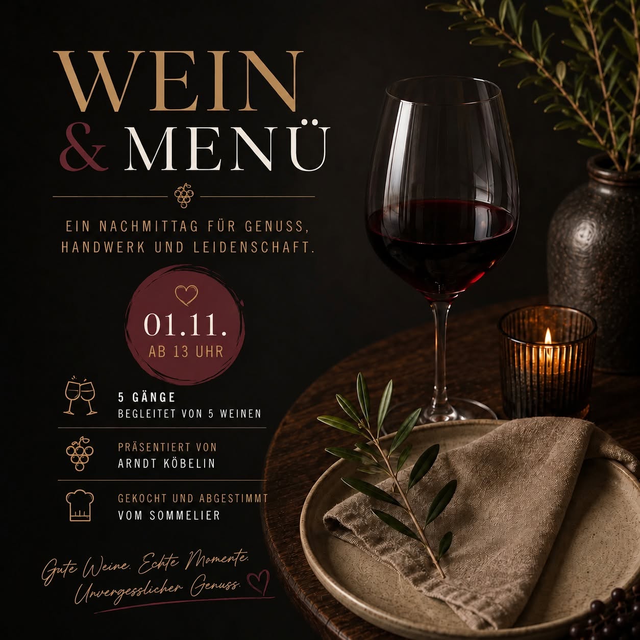 Wein und Menü mit Weingut Köbelin – Genusslunch